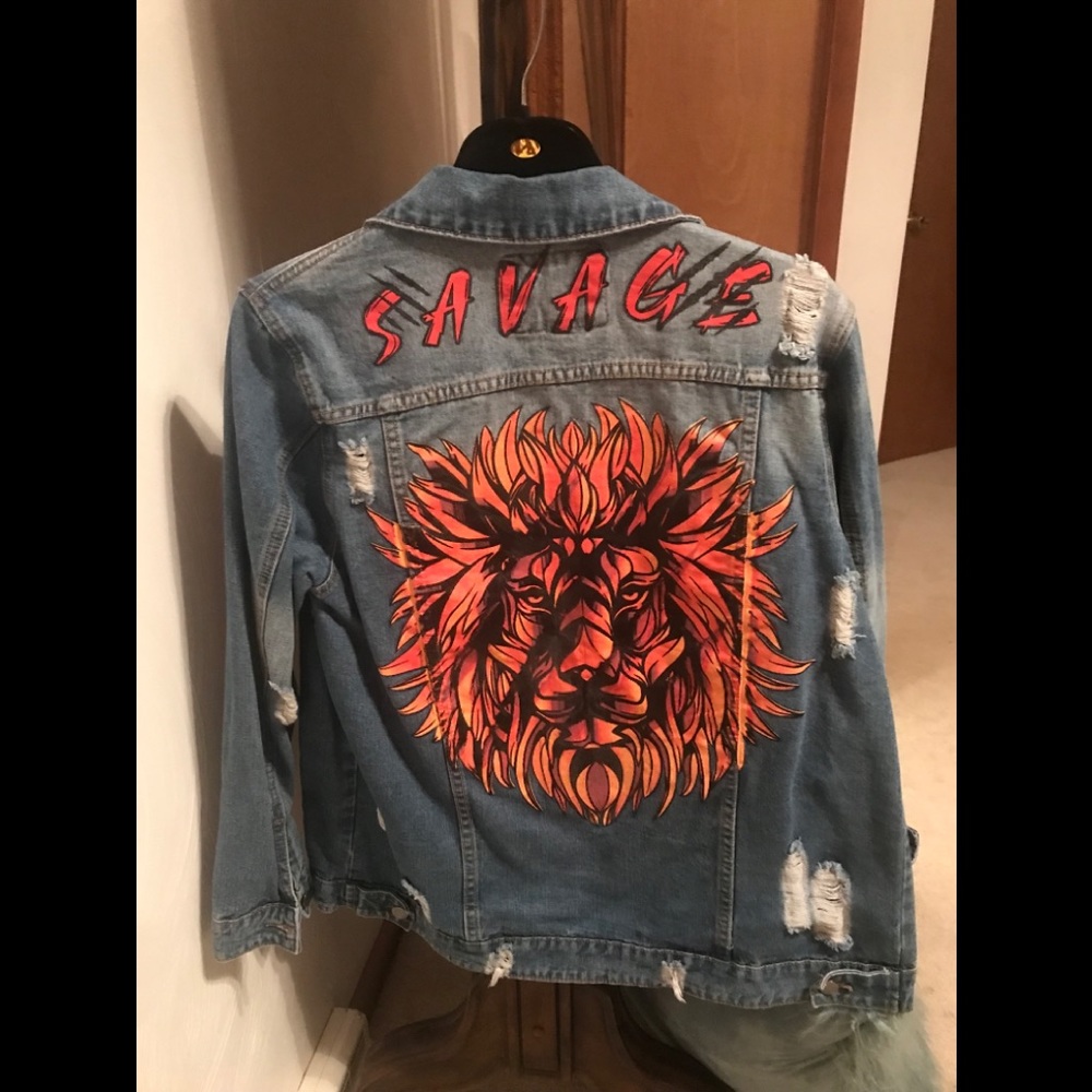 Awesome Jean jacket Sz large never worn.